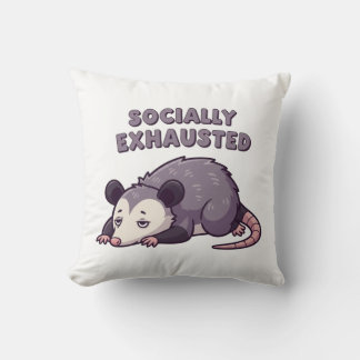 Tired Retro Possum Square Comfort Pillow Kussen