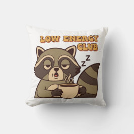 Tired Retro Raccoon Square Throw Pillow Kussen