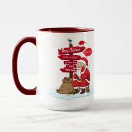 Tired Santa 15 oz Combo Mug Distinctive Gift Mok