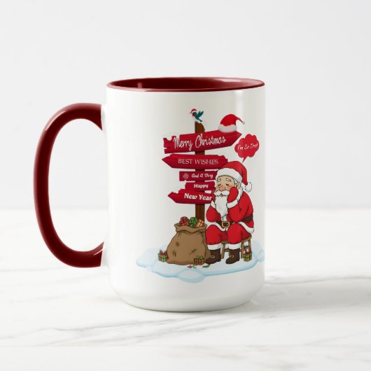 Tired Santa 15 oz Combo Mug Distinctive Gift Mok (Links)