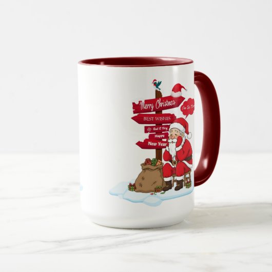 Tired Santa 15 oz Combo Mug Distinctive Gift Mok (Voorkant rechts)