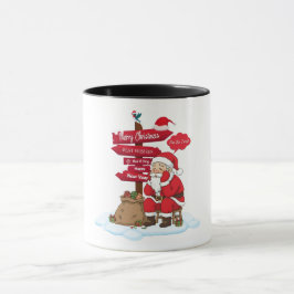 Tired Santa Black Combo Mug Christmas Coffee Gift Mok