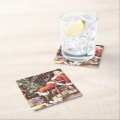 Tired Santa Claus Kerstmis Kartonnen Onderzetters (Insitu)