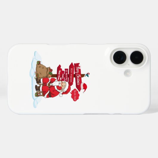 Tired Santa iPhone 16 Barely There Case Christmas  (Achterkant (horizontaal))