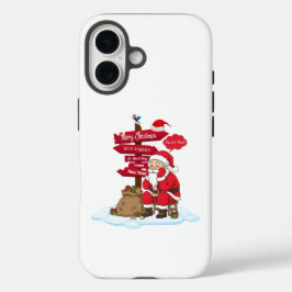 Tired Santa iPhone 16ToughCaseMax Protection Gift iPhone 16 Hoesje