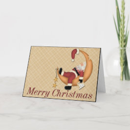 Tired Santa Merry-Wenskaart voor kerstmis Feestdagen Kaart