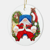 Tired Santa - SRF Keramisch Ornament (Links)
