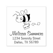 Tired Stress Worker Bee Holding Briefcas Adres Zelfinktende Stempel (Design)
