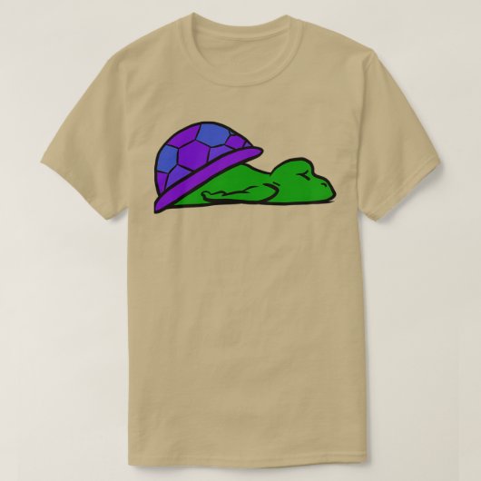 Tired Turtle Exhausted Purple Shell T-shirt (Design voorkant)