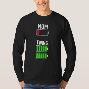 Tired Twin Ma Low Battery Moederdag T-shirt