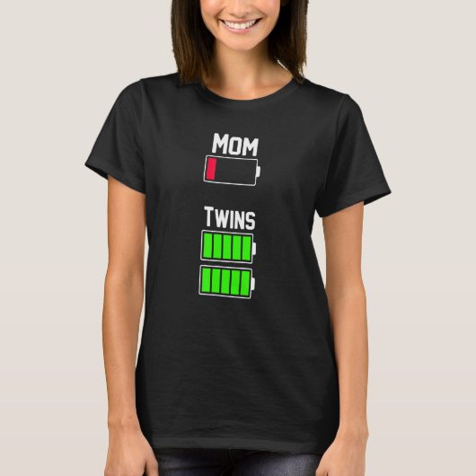 Tired Twin Ma Low Battery Moederdag T-shirt (Voorkant)