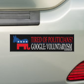 TIRED VAN POLITICI BUMPERSTICKER (Op auto)