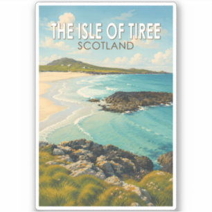 Tiree eiland Schotland Illustratie Reis Kunst Sticker