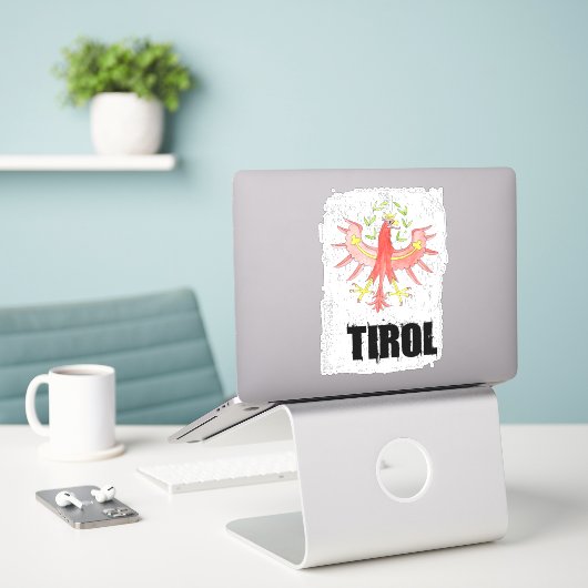 Tirol Aquarell Österreich Geschenksidee Sticker (Laptop op bureau)