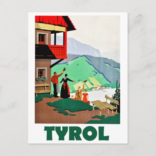 Tirol, een warme welkom briefkaart (Voorkant)