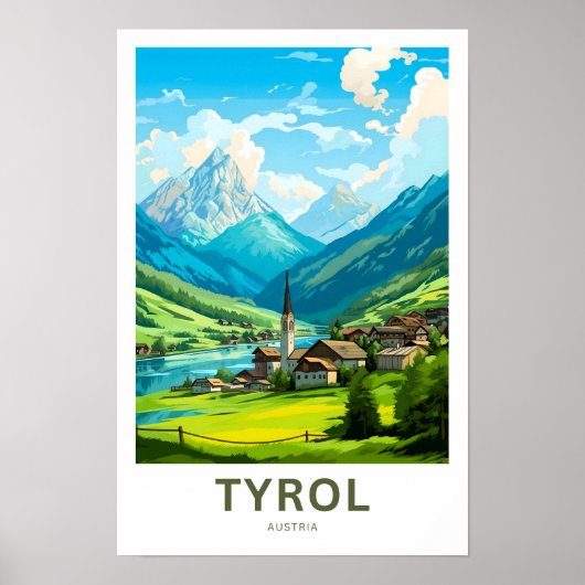 Tirol Oostenrijk Reisprint Poster (Voorkant)