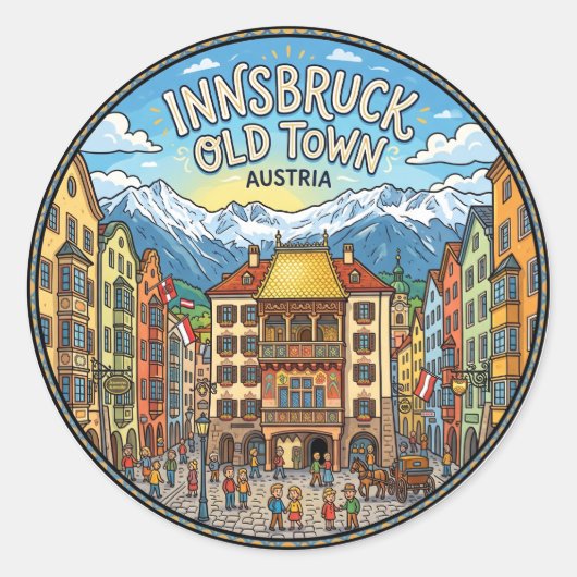 Tirol Oostenrijk Ronde Sticker (Voorkant)