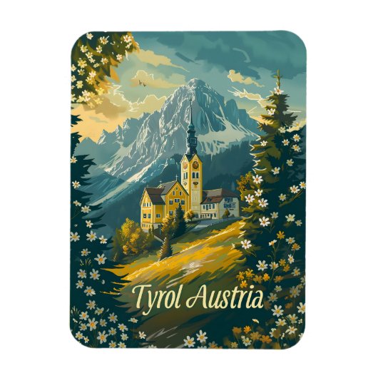 Tirol Oostenrijk Vintage Magneet (Verticaal)