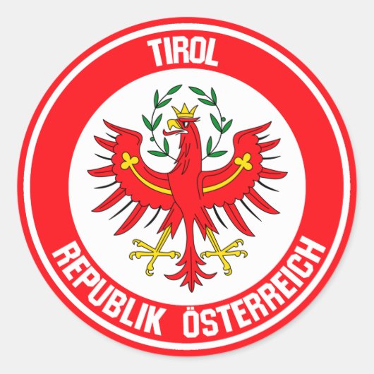 Tirol Round Emblem Ronde Sticker (Voorkant)