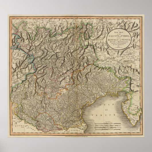 Tirol, Venetië, Mantua Poster (Voorkant)