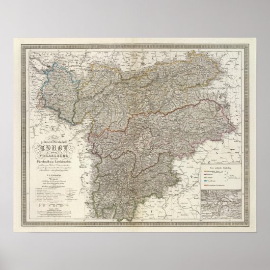 Tirol, Voralberg, Liechtenstein Poster (Voorkant)