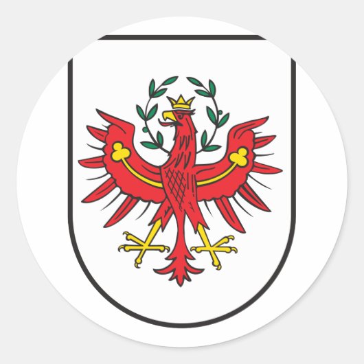 Tirol Wappen, Oostenrijk Ronde Sticker (Voorkant)
