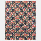 Tiroler Bloemen Boeketten op Marine Fleece Deken (Voorkant)
