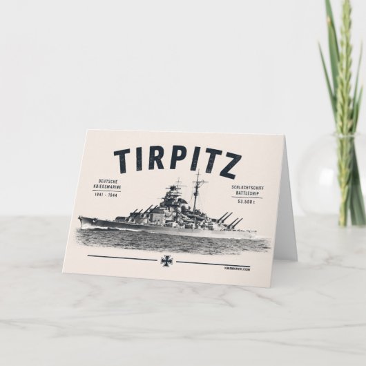 Tirpitz slagschip wenskaart kaart (Voorkant)