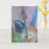 Tirrell Blue Bird Verjaardag Kaart (Gele Bloem)