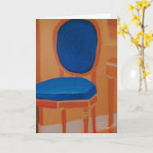 Tirrell Blue Chair Verjaardag Kaart (Gele Bloem)
