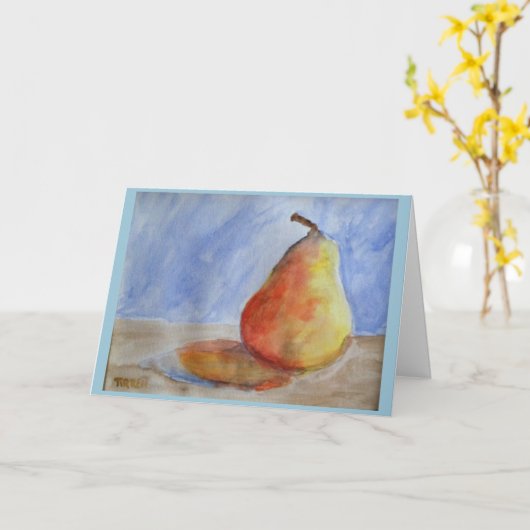 Tirrell "Pear in Waterverf" Verjaardagsgroet Kaart (Gele Bloem)