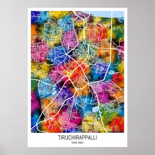 Tiruchirappalli Tamil Nadu Stadsplattegrond Poster (Voorkant)