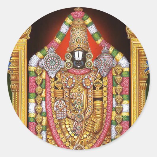 Tirupati Balaji Ronde Sticker (Voorkant)