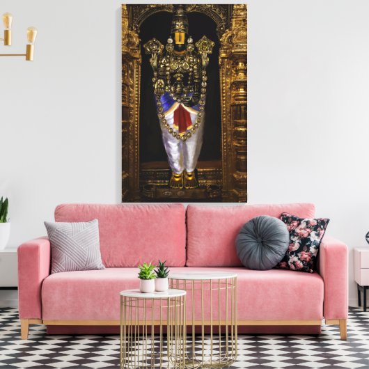 Tirupati Venkateshwara Swamy Canvas Muurkunst (Insitu (Woonkamer))