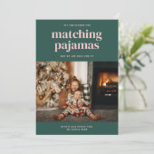 'Tis Cute Matching Pyjama Seizoen Eén Fotokaart Feestdagenkaart (Staand voorkant)