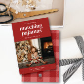 'Tis Cute Matching Pyjama Seizoen Een Fotokaart Feestdagenkaart