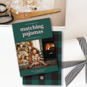 'Tis Cute Matching Pyjama Seizoen Eén Fotokaart Feestdagenkaart