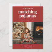 'Tis Cute Matching Pyjama Seizoen Een Fotokaart Feestdagenkaart (Voorkant)
