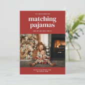 'Tis Cute Matching Pyjama Seizoen Een Fotokaart Feestdagenkaart (Staand voorkant)