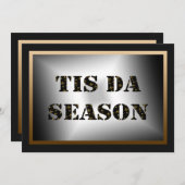 Tis Da Season Black Gold Fleur de Lis Party Kaart (Voorkant / Achterkant)