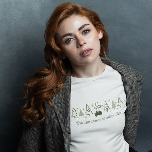 TIS DE REDEN Christelijke Kerstmis Geboorte Wit T-shirt