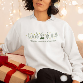 TIS DE REDEN Christelijke Kerstmis Geboorte Wit Trui