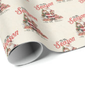 Tis de Season 50's Santa Christmas Wrapping Paper Cadeaupapier (Rol Hoek)
