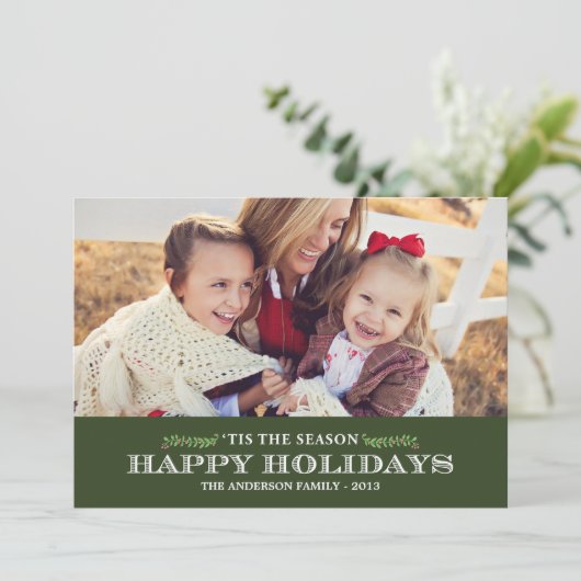 "TIS DE SEASON CLASSIS | HOLIDAIRE FOTOKAART FEESTDAGENKAART (Staand voorkant)