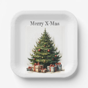 🎄🍽️ 'Tis de Seizoen Kerstboom Papier Borden Papieren Bordje