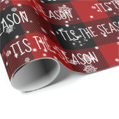 "TIS DE SEIZOENTEKST EN Snowflakes Cadeaupapier (Rol Hoek)