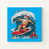 Tis De Zee-Zon - Surfende Kerstman Notitieboek (Achterkant)