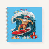 Tis De Zee-Zon - Surfende Kerstman Notitieboek (Voorkant)
