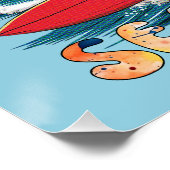 Tis De Zee-Zon - Surfende Kerstman Perfect Poster (Hoek)