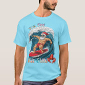 Tis De Zee-Zon - Surfende Kerstman T-shirt (Voorkant)
